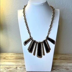 Jules B Elegant Black and Gold Statement Necklace